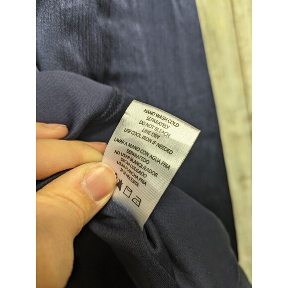 Nicole Miller Navy Blue Satin Faux Wrap High Low Midi Dress Belted Flutter Sz 10 - Picture 8 of 11